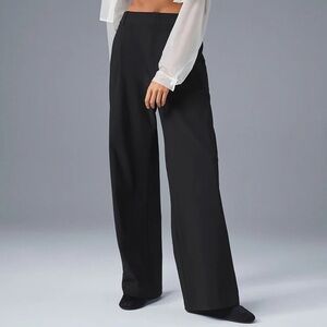 ALO Yoga Black Wide-Leg Trousers